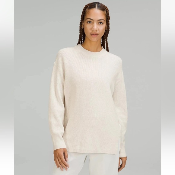 lululemon athletica Sweaters - Lululemon Merino Wool Blend Ribbed Crewneck Sweater Size 8